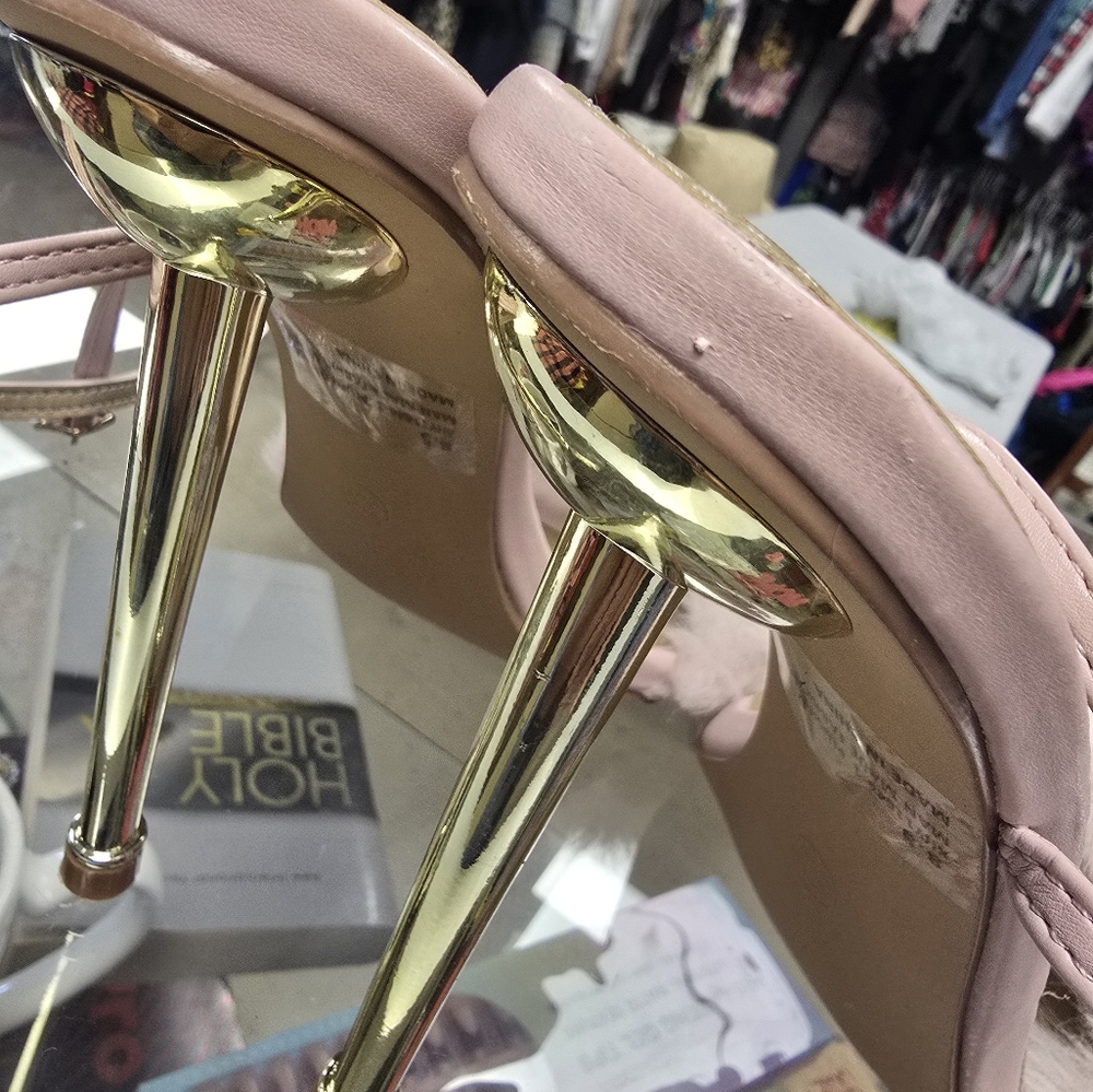 Fashion Nova Pink Fur Strap Heels - Picture 9 of 9